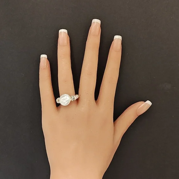 Handmade Baroque Pearl Beaded Stretch Ring - READ BELOW FOR CUSTOM SIZING ๐ - Picture 5 of 6